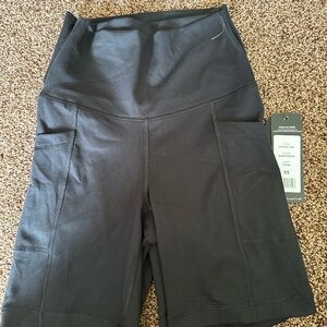 Yogalicious Black High-Rise Athletic Bike Shorts with Side Pockets (Two Pack)